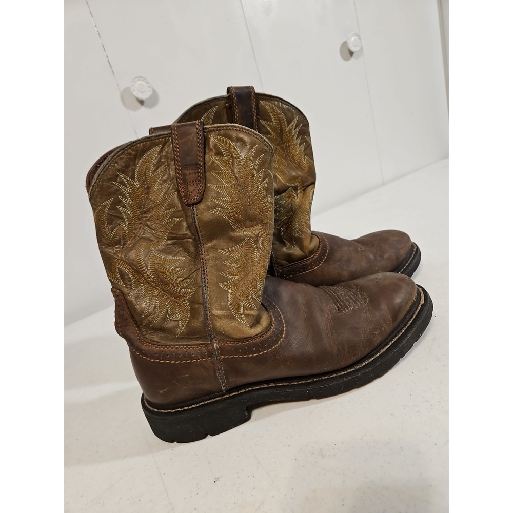 Ariat Sierra Mens Cowboy Work Boots 10 D Brown Leather Style 10012648 Mid-Calf